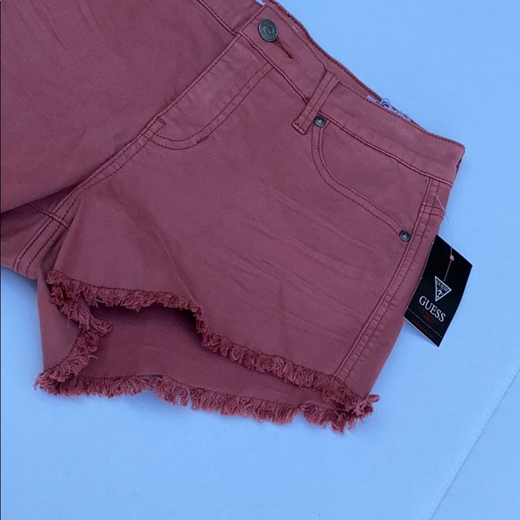 New G by GUESS Frayed Hem Denim Shorts sz 28 - Picture 4 of 7